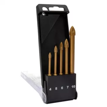 C.K Tools T3059 stikla urbju komplekts, 5 gab., 4-10 mm, volframa karbīda uzgalis, stiklam, flīzēm, keramikai, porcelānam, spogulim