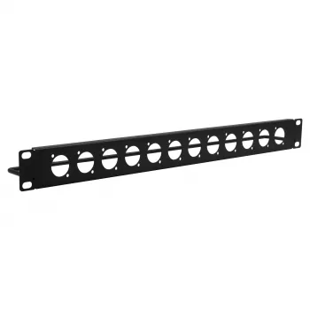 EXSYS EX-49299 19 inch 1U paneļpanelis ar 12 D-veida izgriezumiem un kabeļu vadības stieni