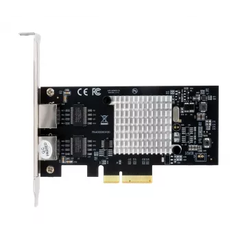 EXSYS EX-60202 divu portu 1 Gigabit Ethernet PCIe x4 tīkla karte ar Intel I350-AM2 čipsetu, 2x RJ45, iekļauts Low Profile stiprinājums