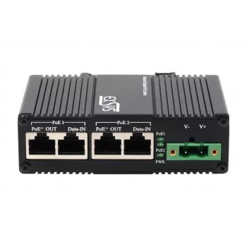 EXSYS 2 portu PoE++ 10 Gigabit inžektors 90W, -40°C līdz +80°C (EX-60350)