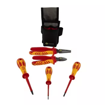 C.K T5980 elektriķa instrumentu komplekts „Essential“, VDE 1000 V, ar Magma somu, CombiCutter3 160 mm, kombinētajām knaiblēm 185 mm un 3 Dextro VDE skrūvgriežiem