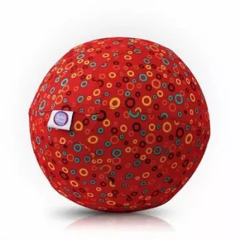 BUBA BLOON Bubabloon lateksa balons ar auduma pārvalku, apļi sarkanā krāsā
