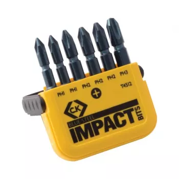 C.K Tools T4512 6 gabalu Phillips skrūvgrieža uzgaļu komplekts ar Torsion Control