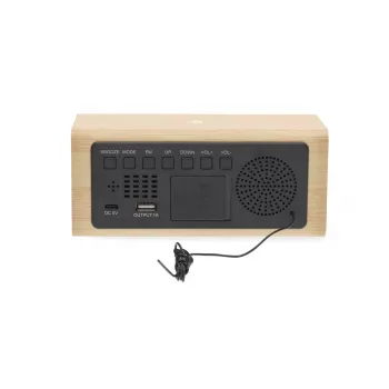 Nedis digitālais modinātāja radio ar koka dizainu