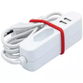 EXERTIS CONNECT pagarinātājs ar 2 USB portiem, balts, 1,5 m 808521