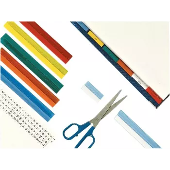 LEITZ Esselte Full-View Index Tabs, caurspīdīga krāsaina plēve, 200 mm sloksnes platums, asorti (oranža, dzeltena), 25 gabali (55002)