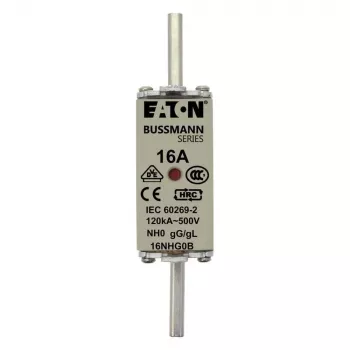 Eaton 6NHG0B NH drošinātājs ar mehānisko indikatoru, izmērs NH0, 6 A, 500 V AC, gG, 3 gab. iepakojumā