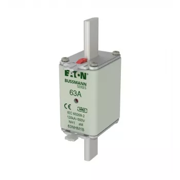 Eaton 63NHM1B NH drošinātāja ieliktnis, 1. izmērs, 63 A, 500 V AC, gG, 3 gab.