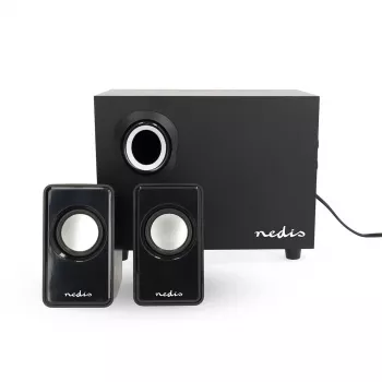 Nedis CSPR10021BK 2.0 Stereo USB darbināmas datorskaļi, 6W RMS, melnas