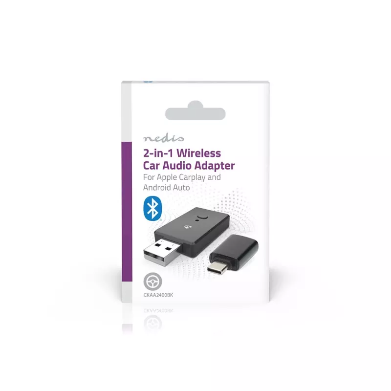 Nedis CKAA2400BK Bluetooth 5.0 USB-A adapteris, melns, 10 m diapazons