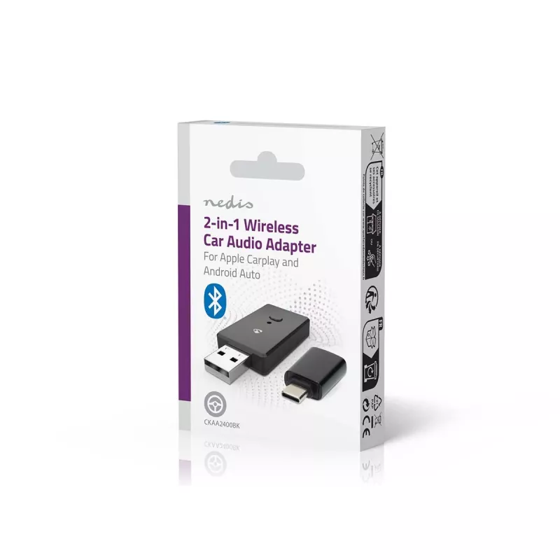 Nedis CKAA2400BK Bluetooth 5.0 USB-A adapteris, melns, 10 m diapazons
