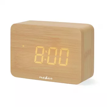 Nedis digitālais radio modinātājs, koka korpuss