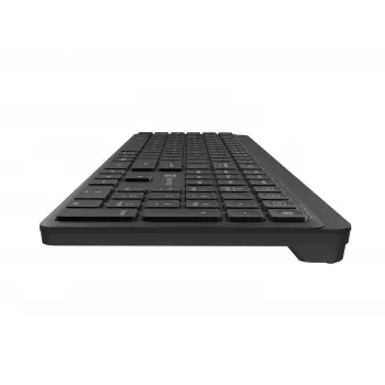Natec Tang US bezvadu klaviatūra Bluetooth + 2.4 GHz klusā, slaida, melna