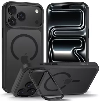 TECH-PROTECT MAGSTAND MagSafe uzlādes turētājs iPhone 17 Pro Max / 18 Pro Max matēts melns