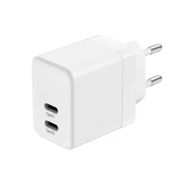 CRONG 35W Dual USB-C PD 3.0 PPS GaN sienas lādētājs - balts