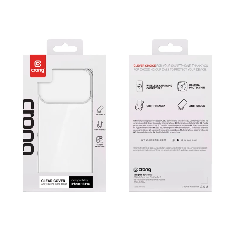 Crong Clear Cover apvalks iPhone 18 Pro / 17 Pro (caurspīdīgs)