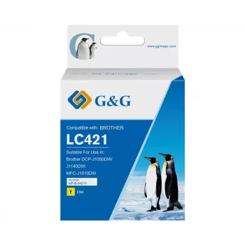 G&G saderīgs tintes kārtridžs Brother LC421Y dzeltens (200 lappuses) 20562