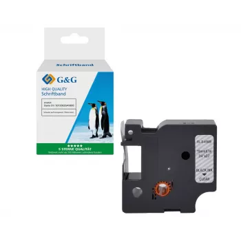 G&G saderīga Dymo D1 etiķešu lente 19mm x 7m melna uz caurspīdīgas (5DY45800-TD)