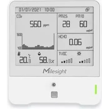 Milesight IoT AM308 LoRaWAN iekštelpu vides monitoringa sensors ar E-Ink displeju, 8-in-1 IAQ (AM308-868M)