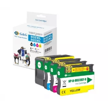 G&G saderīgu tintes kārtridžu komplekts 4 gab. melns/ciāna/magenta/dzeltens HP 932XL/933XL (GP-H932XLBK/933XLCMY-4P)
