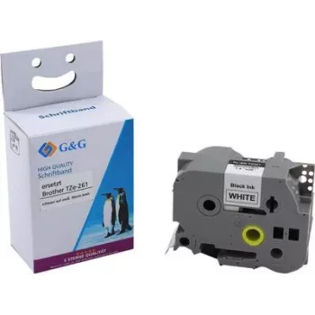 G&G saderīga Brother TZe-261 melna uz balta 36mm laminēta marķējuma lente 14975
