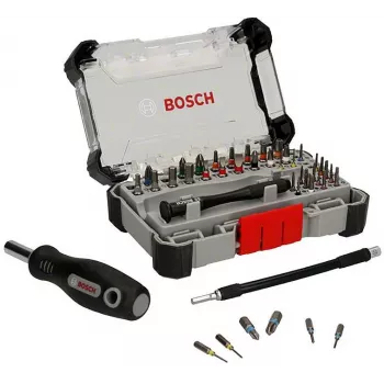Bosch precīzijas skrūvgriežu uzgaļu komplekts ar displeja stendu, 5 komplekti pa 33 gabaliem (165 kopā), S2 tērauds, 1/4 inch sešstūra stiprinājums, PH/PZ/S/H/T uzgaļi, magnētiskais turētājs, mazumtirdzniecības displejs 2607002837,0
