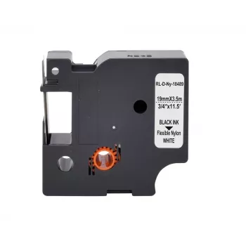G&G Poliamīda marķēšanas lente 19mm x 3,5m balta/melna Dymo Rhino RL-D-Ny-18489-BK/WT-19MM*3,5M
