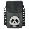 Nimmy Big Eyed Pet 2.0 Panda krosover soma telefonam - melna PU āda