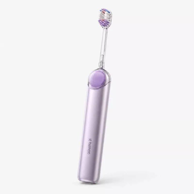 RANVOO PQ5 Pure soniskā elektriskā zobu birste, purpura, 5 režīmi, 4 uzgaļi, USB uzlāde