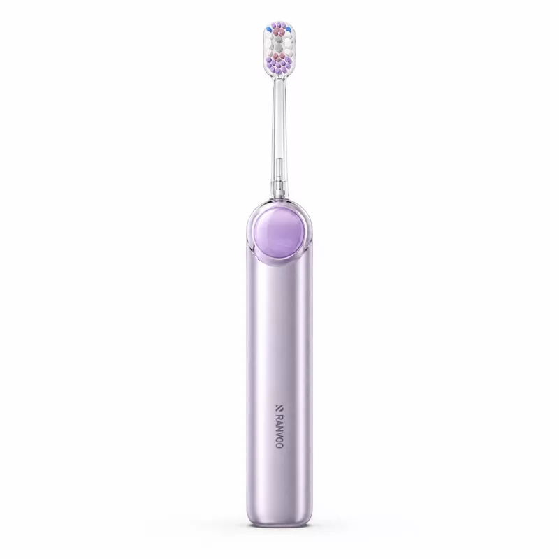 RANVOO PQ5 Pure soniskā elektriskā zobu birste, purpura, 5 režīmi, 4 uzgaļi, USB uzlāde