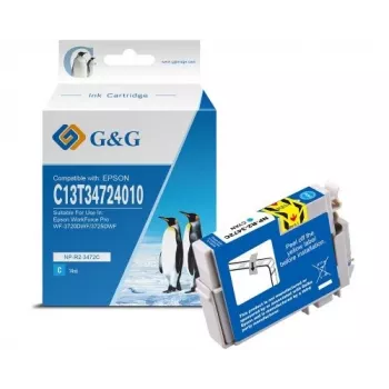 G&G saderīgs ciāna tintes kārtridžs Epson 34XL (C13T34724012) - paaugstinātas ietilpības 14614