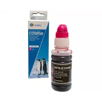 G&G EcoTank tintes pudele fuksijas krāsā, saderīga ar Epson 104 (70ml)