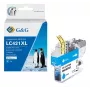 G&G saderīga Brother LC421XLC lielas ietilpības cyan tintes kasetne (500 lappuses)