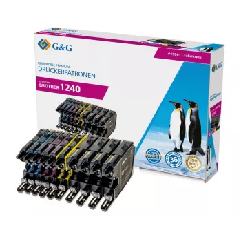 G&G saderīgu tintes kasetņu komplekts melna, ciāna, fuksīna, dzeltena NP-B-0075BK (1P750-10)