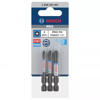 Bosch 2608522491 Phillips PH2 uzgaļu komplekts, 3 gab., 25 mm, 1/4 collu sešstūra stiprinājums
