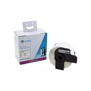 G&G baltas termo adrešu etiķetes 38 x 90 mm, 400/rullī, saderīgas ar Brother DK-11208 ET-B-G-11208