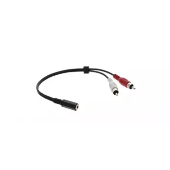 Kramer C-A35F/2RAM-1 audio adaptera kabelis - 3,5 mm ligzda uz 2x RCA spraudnis, 30 cm, melns