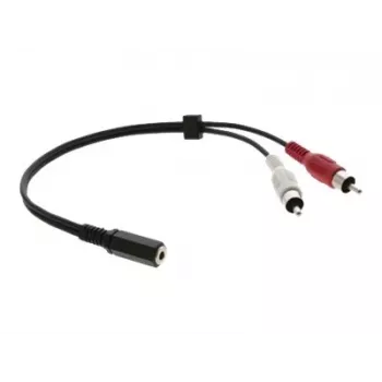 Kramer C-A35F/2RAM-1 audio adaptera kabelis - 3,5 mm ligzda uz 2x RCA spraudnis, 30 cm, melns