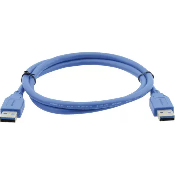 Kramer C-USB3/AA-3 USB 3.0 kabelis, Type-A male uz Type-A male, 0,9 m, zils 96-0230003