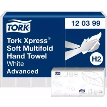 TORK Xpress H2 Advanced multifold papīra dvieļi rokām, 2 kārtu, balti, 2850 loksnes (120399)