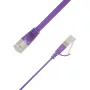 LinkIT plakans U/FTP Cat6A purpura 0,2m tīkla kabelis (STP-FL6A-00020-PU)