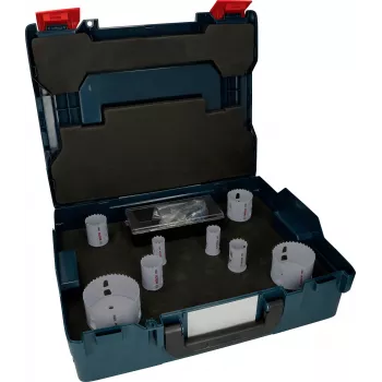 Bosch Progressor urbju komplekts kokam un metālam, 7 gab., 20-114 mm diametrs, Power Change turētājs, HSS bi-metāls, ar koferi 2608594431