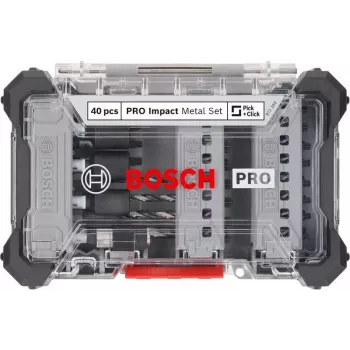 Bosch PRO Impact skrūvgriežu uzgaļu un metāla urbju komplekts, 40 gab. (2608521U86)