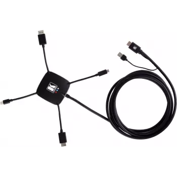 Kramer K-SPIDER daudzformātu prezentācijas adaptera kabelis - HDMI/DisplayPort/Mini DisplayPort/USB-C uz HDMI/USB - 3,05 m - 4K aktīvs 91-00015599