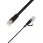 LinkIT plakanais U/FTP Cat6A Ethernet komutācijas kabelis 3,5m melns STP-FL6A-00350-BLK