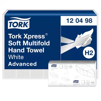 TORK Xpress Soft H2 Advanced Interfold 2 kārtu papīra roku dvieļi, balti, 3780 loksnes (120498)