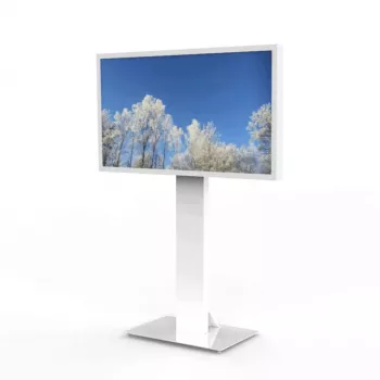 HI-ND MOUNTS HI-ND Floorstand Glass Universal 49-65 balts RAL 9003 displeja grīdas statīvs FS0000-5001-01
