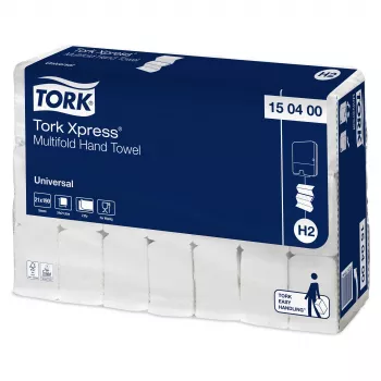 Tork Xpress H2 Universal interfold papīra dvieļi rokām 150400, 2 kārtu, balti, 3990 dvieļi
