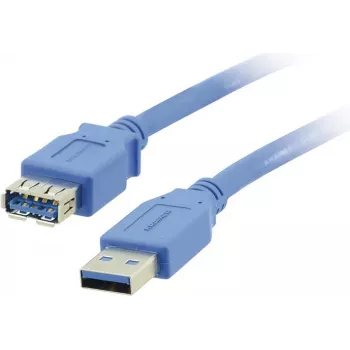 Kramer Electronics USB-A vītņu uz USB-A ligzdu 3.0 pagarinājuma kabelis 1,6 m melns (96-02310006)