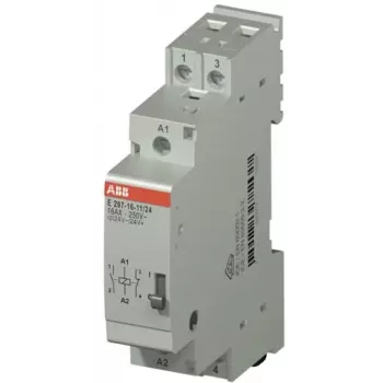 ABB instalācijas relejs E297-16-11/24, 24 V AC/DC spole, 16 A, 1 NO + 1 NC, DIN sliedei, 2TAZ311000R2043